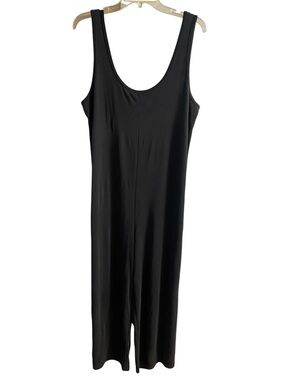 Marine Layer Charcoal Grey Ribbed Scoop Neck Sleeveless Jumpsuit Large